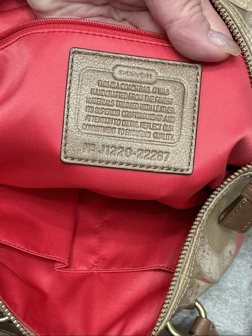 Coach Madison Op Art Metallic Signature Satchel EUC